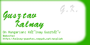 gusztav kalnay business card